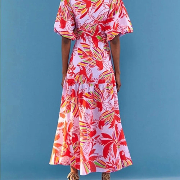 FARM Rio LILAC COLOR BIRDS MIDI DRESS LILAC COLOR BIRDS - Picture 3 of 6